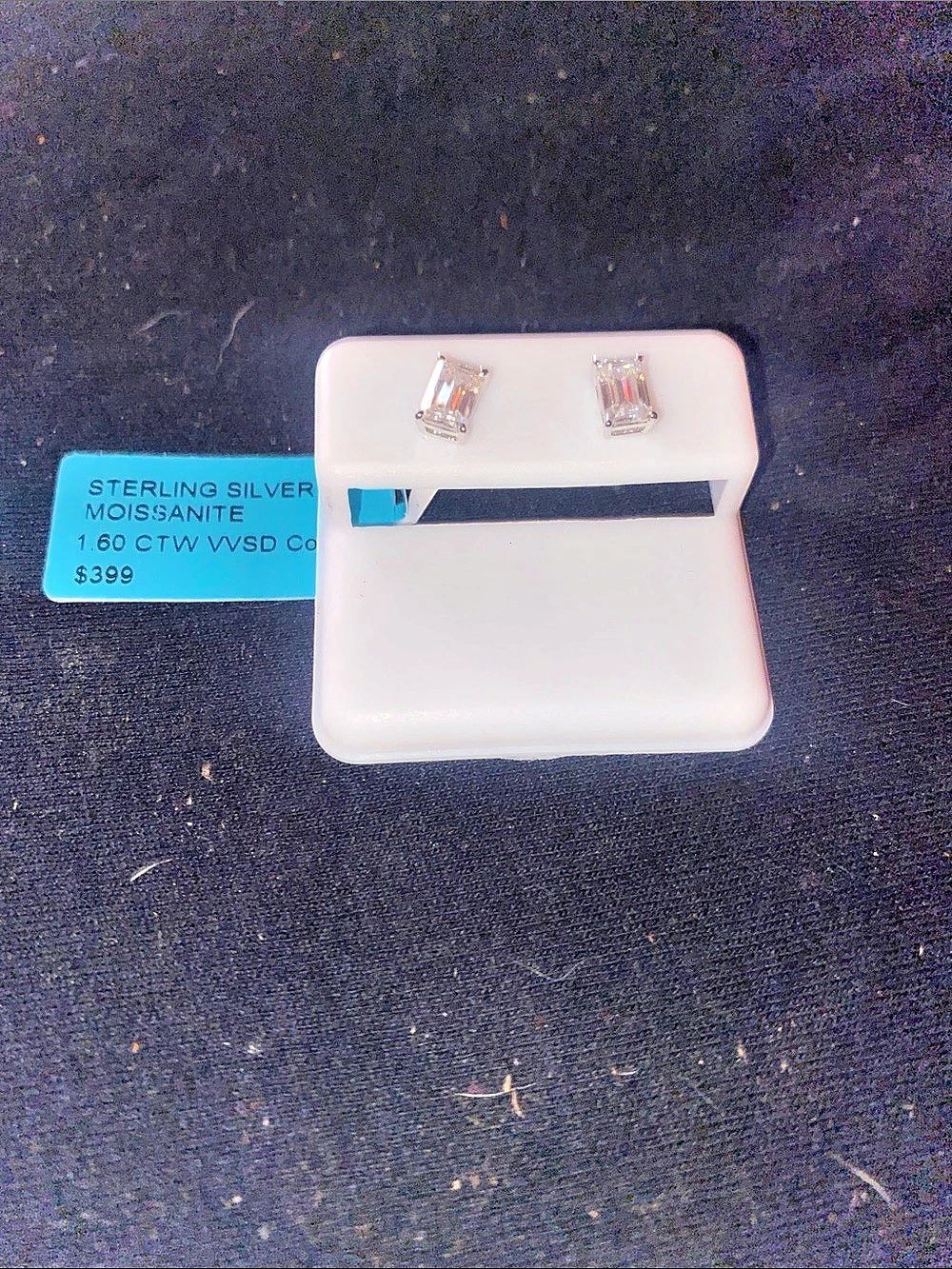 Sterling Silver Moissanite Stud Earrings 1.60 CTW VVSD